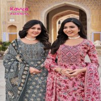 KAVYA PASHMINA VOL 11 COTTON LINING FANCY CASUAL WEAR READYMADE KURTI PANT WITH DUPATTA