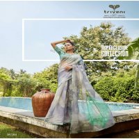 triveni phooljhadi vol 10 abstract printed organza saree online