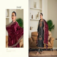 Glossy Simar Velvet Ishq Wholesale Pure Viscose Velvet  Embroidery Work Winter Suits