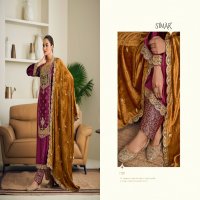 Glossy Simar Velvet Ishq Wholesale Pure Viscose Velvet  Embroidery Work Winter Suits