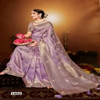 Saroj Shahzeen Tissue Saroski Vol-4 Wholesale Heavy Satin Fabrics Sarees