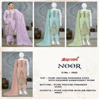 Bipson Noor D.no 2933 Wholesale Viscose Pashmina With Embroidery Work Winter Dress Material