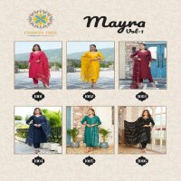 Passion Tree Mayra Vol-1 Wholesale Roman Silk Straight Kurti With Pant And Dupatta