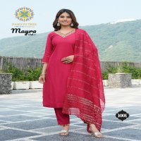Passion Tree Mayra Vol-1 Wholesale Roman Silk Straight Kurti With Pant And Dupatta