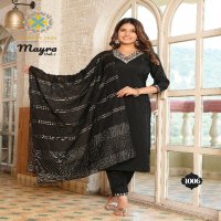 Passion Tree Mayra Vol-1 Wholesale Roman Silk Straight Kurti With Pant And Dupatta