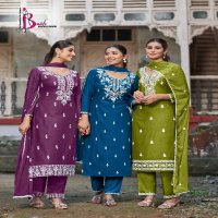 Bhavi Status Vol-3 Wholesale Reyon With Work Top With Pant And Dupatta