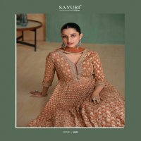 sayuri designer arzoo embroidery work georgette readymade gown set collection