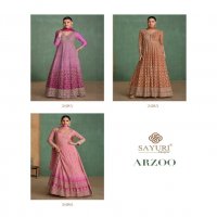 sayuri designer arzoo embroidery work georgette readymade gown set collection