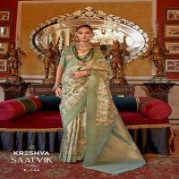 kreshva saatvik vol 4 party wear digital printed tusser silk saree