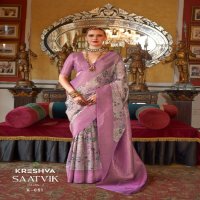 kreshva saatvik vol 4 party wear digital printed tusser silk saree