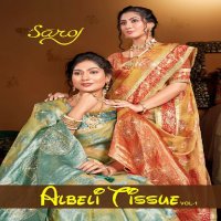 Saroj Albeli Tissue Vol-1 Wholesale Fancy Organza With Swaroski Work Sarees