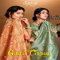 Saroj Albeli Tissue Vol-5 Wholesale Fancy Organza With Swaroski Work Sarees