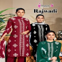 Mystic 9 Rajwadi Vol-1 Wholesale Reyon Lucknowi Style Readymade Suits