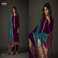 Omtex Style Sangam Wholesale Soft Velvet With Embroidery Work Winter Suits