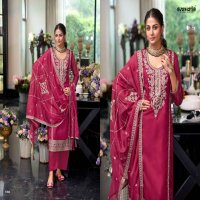 moon by zaveri embroidery work organza readymade trendy suits