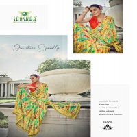 sanskar tex prints malaika embroidery work georgette saree