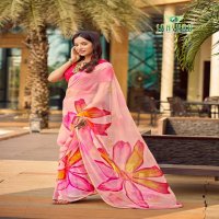 festival saree by sanskar tex prints georgette foil print saree online