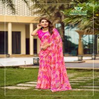 festival saree by sanskar tex prints georgette foil print saree online