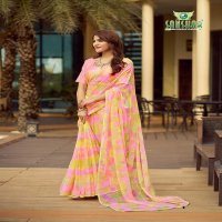 festival saree by sanskar tex prints georgette foil print saree online