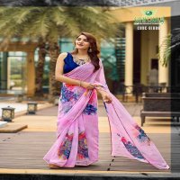 festival saree by sanskar tex prints georgette foil print saree online