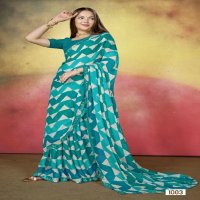 Vallabhi Sarina Wholesale Zigzag Print Moss Georgette Sarees