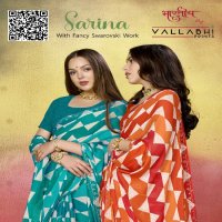 Vallabhi Sarina Wholesale Zigzag Print Moss Georgette Sarees