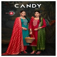 Triple AAA Candy Vol-2 Wholesale Jam Silk Cotton With Work Dress Material