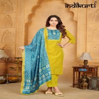 Indikurti Purvi Wholesale Moda Butti Kurti With Pant And Dupatta