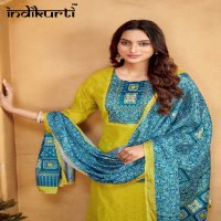 Indikurti Purvi Wholesale Moda Butti Kurti With Pant And Dupatta