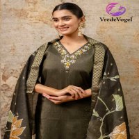 Vredevogel Vrutika Wholesale Simar Roman Silk Top With Pant And Dupatta