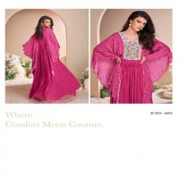 mohey by sayuri designer chinon silk readymade designer gown set