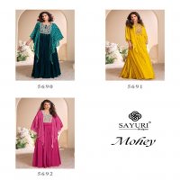 mohey by sayuri designer chinon silk readymade designer gown set