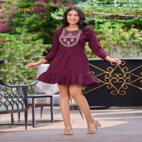 Tips And Tops Yami Vol-4 Wholesale Reyon Wrinkle Fancy Short Tops