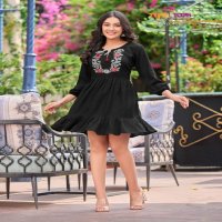 Tips And Tops Yami Vol-4 Wholesale Reyon Wrinkle Fancy Short Tops