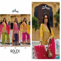 your choice rolex wedding wear heavy chinon sharara style salwar suits