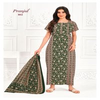 Pranjul Pratishtha Vol-8 Wholesale Long Tops Nighties With Dupatta