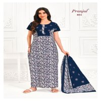 Pranjul Pratishtha Vol-8 Wholesale Long Tops Nighties With Dupatta