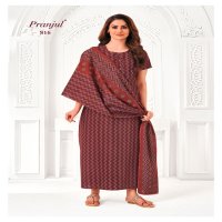 Pranjul Pratishtha Vol-8 Wholesale Long Tops Nighties With Dupatta