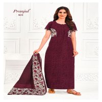 Pranjul Pratishtha Vol-8 Wholesale Long Tops Nighties With Dupatta