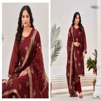 ibiza lifestyle zahanvi attractive design silk jacquard 3pcs dress