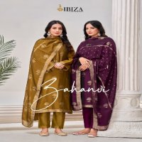 ibiza lifestyle zahanvi attractive design silk jacquard 3pcs dress