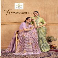 Shubh Shree Tiramisu Vol-3 Wholesale Moss Chiffon With Sartin Patta Sarees