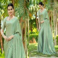Sethnic Karigari Hand Work Vol-1 Wholesale Satin Chiffon Broad With Handwork Sarees