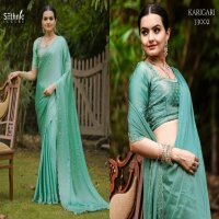Sethnic Karigari Hand Work Vol-1 Wholesale Satin Chiffon Broad With Handwork Sarees