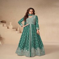 Aashirwad Rakhi Wholesale Premium Chinon Silk Free Size Stitched Suits