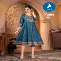 kaya puma elegant look readymade frock style rayon kurti