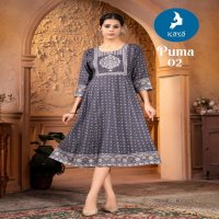 kaya puma elegant look readymade frock style rayon kurti