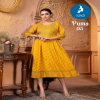 kaya puma elegant look readymade frock style rayon kurti