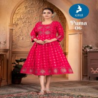 kaya puma elegant look readymade frock style rayon kurti