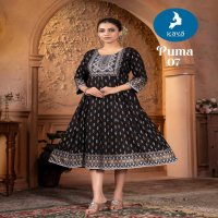 kaya puma elegant look readymade frock style rayon kurti